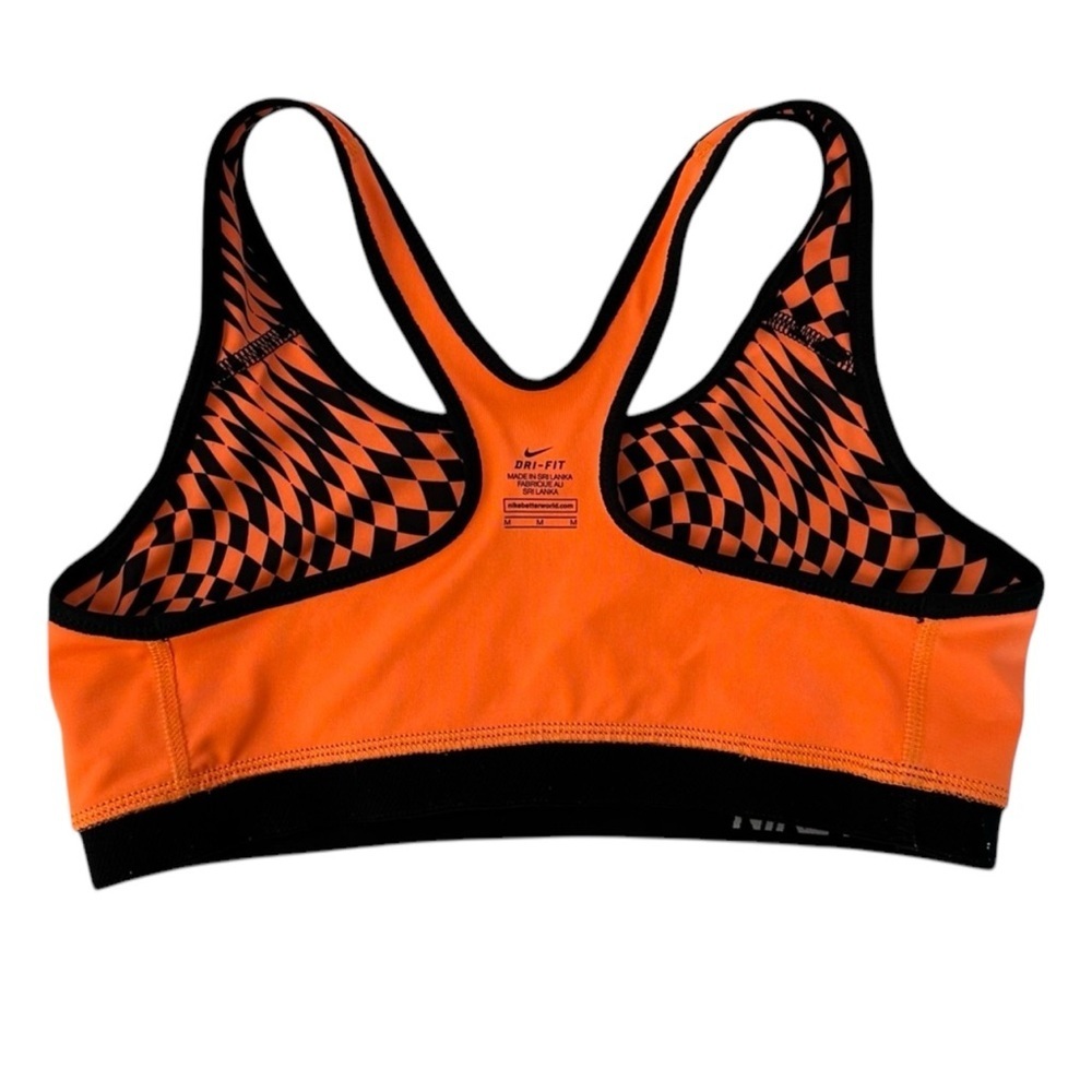 Nike DRI-FIT Pro Swoosh Bra Running Athletic Training Top Orange Women’s Medium - Picture 4 of 6